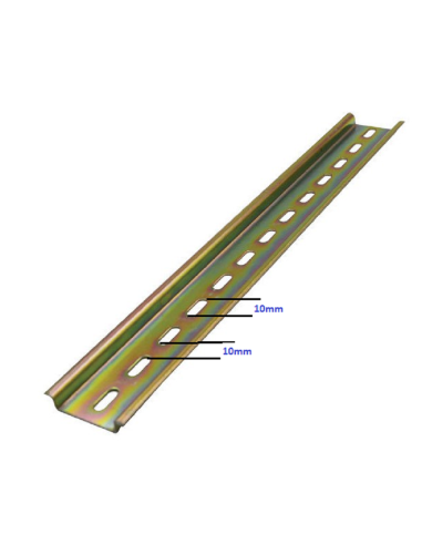 Rail din Oméga perforé longueur 350 mm hauteur 7 5 mm