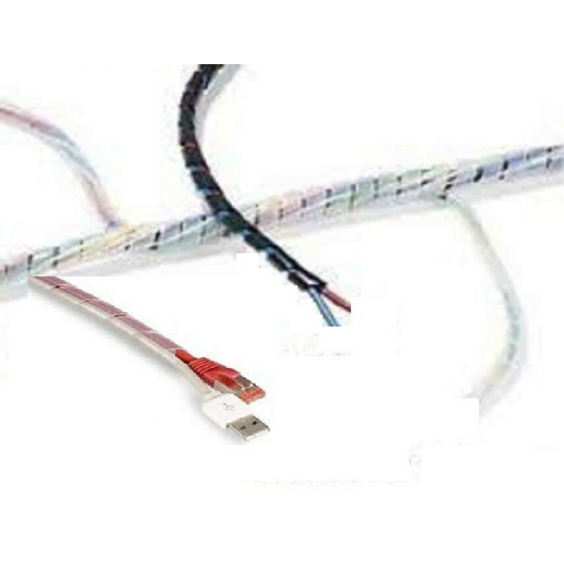 BuxiuGK Gaine Range Cable Spirale Tube,Spirale Câble Flexible Tube  28mm*2m,pour Câble D'ordinateur,avec Fil à la Maison ou au Bureau,Blanc