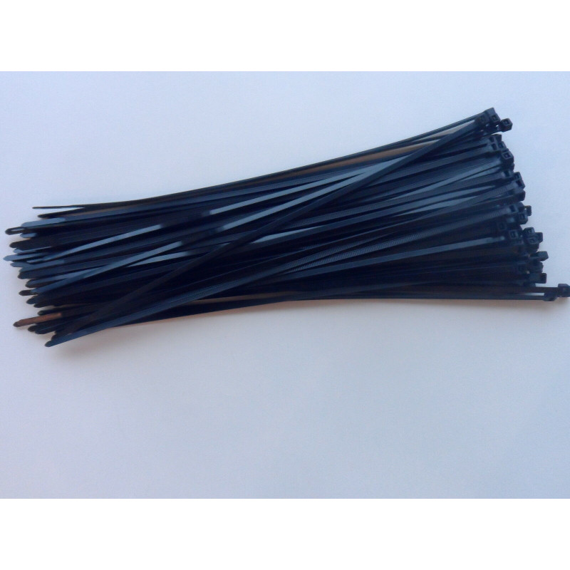 Collier rapide noir lot de 100 colliers 300 x 4,8 mm