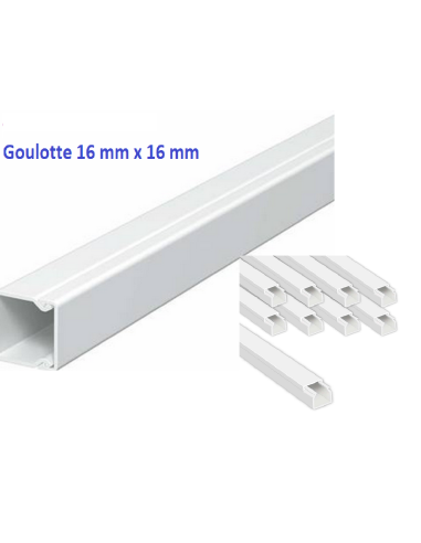 Goulotte de câble autocollante Blanc 16 x 25 mm - Sunu Equipement