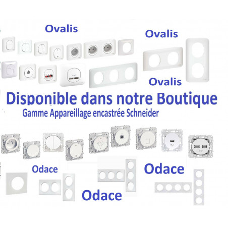 Lot de 5 Boutons poussoir 10A Odace blanc  Schneider S520206